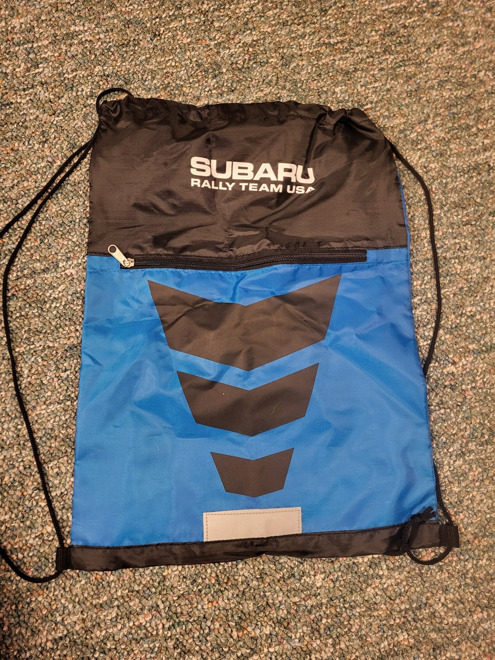 Subaru Blue and Black Drawstring Bag, New